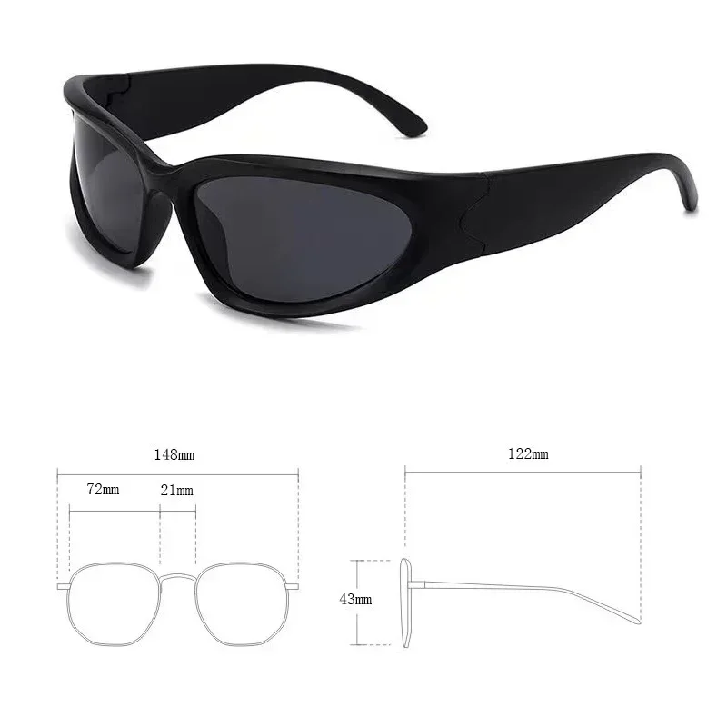 Okulary Y2k Klasyczne Punkowe Owijane Okulary Przeciwsłoneczne Vintage Damskie Męskie Luksusowe Okulary Sportowe Modne Okulary UV400
