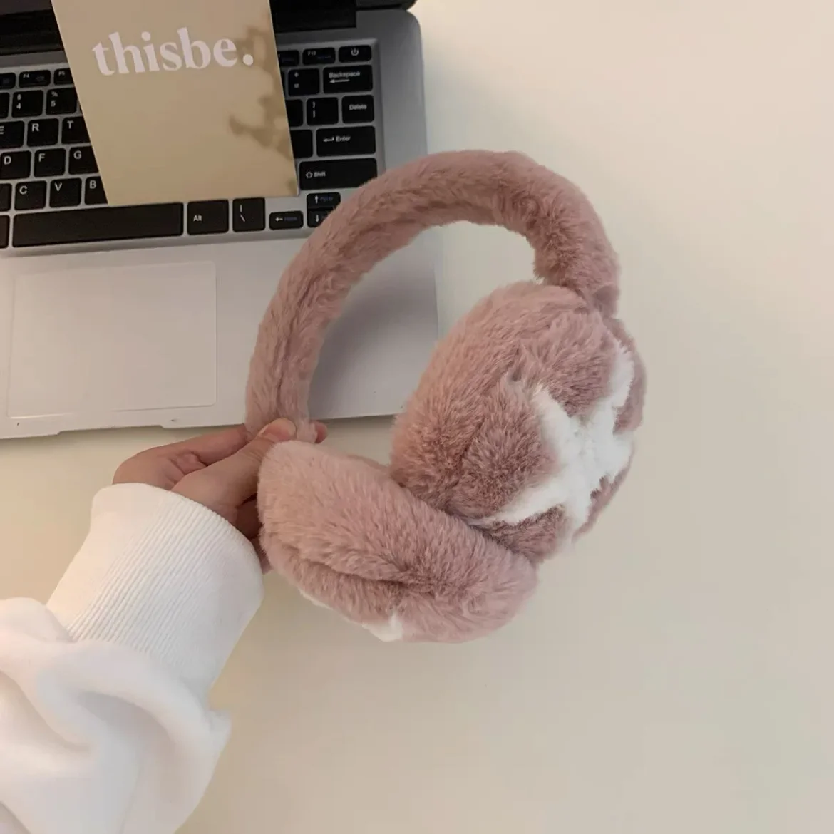 Star Fluffy Ear Muffs para mulheres, tampa externa, tampões à prova de frio, fones de ouvido de inverno quente