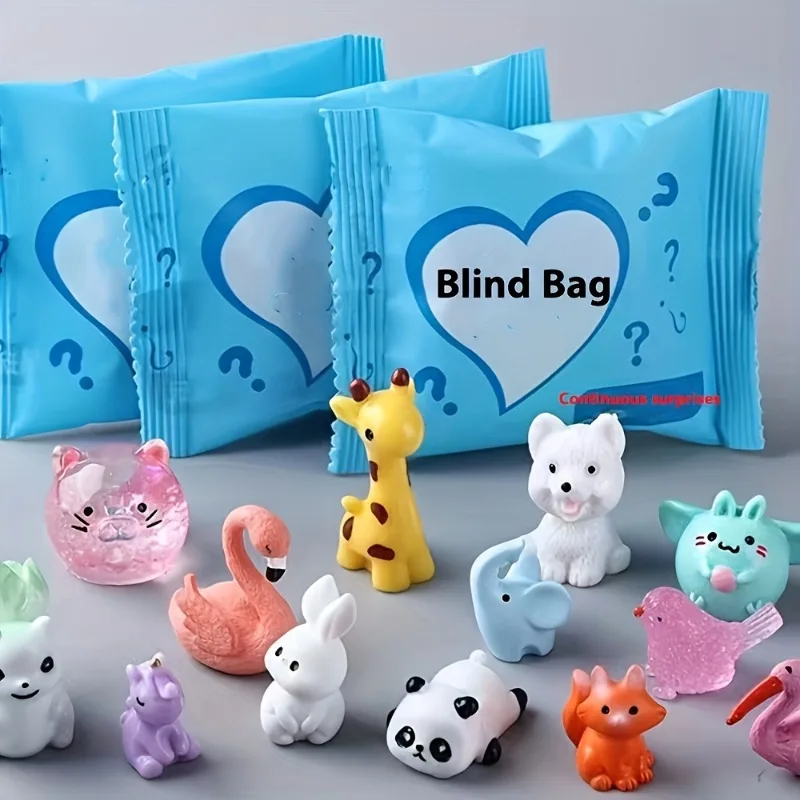 50 bolsas ciegas lindas de mini animales sorpresa, divertidos recuerdos de fiesta para regalos, celebraciones navideñas (estilos de colores surtidos), bolsas de regalo