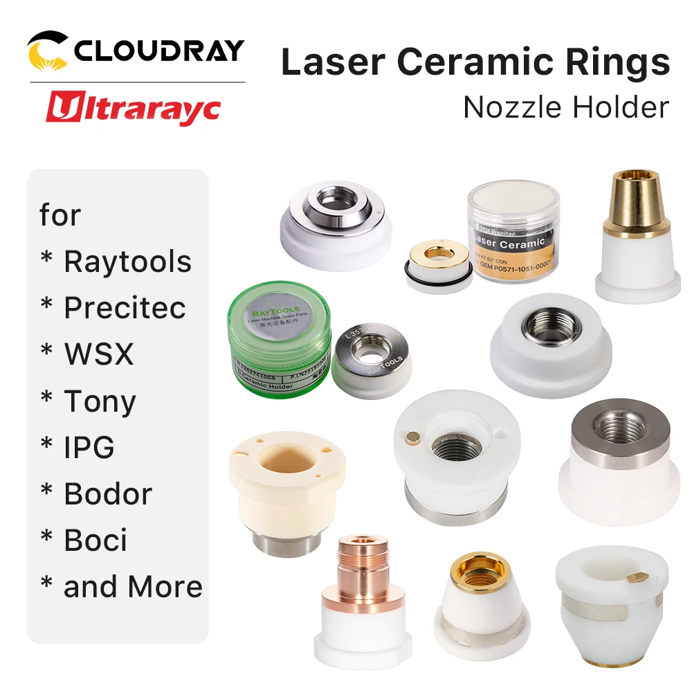 Laser Ceramic Body Parts Consumables Nozzles Holder D32/28 for Precitec Raytools Bodor Boci WSX Fiber Laser Cutting Machine Head