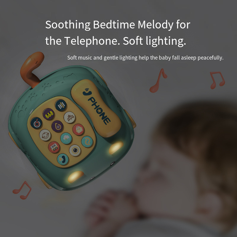 Brinquedo elétrico de contar histórias para bebês, modelo educacional de carro de telefone simulado para aprendizagem precoce com música leve