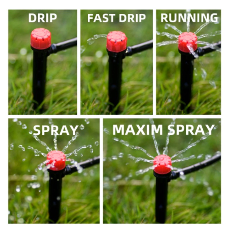 Garten-Tropfbewässerung, 1/4 Zoll, 13 cm, Sprinkler, automatisches Bewässerungssystem-Set für Bonsai-Topf, Pflanze, Blume, Gemüse, Gewächshaus