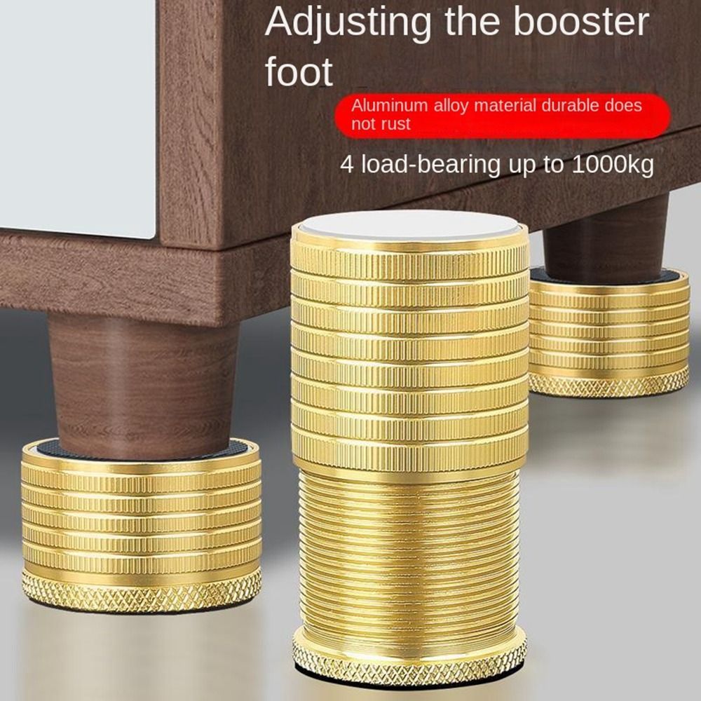 1 Pcs Aluminium Alloy Bed Stabilizer Self-adhesive Wall Protective Bedside Support Shockproof Adjustable Feet Increased Pad Bed