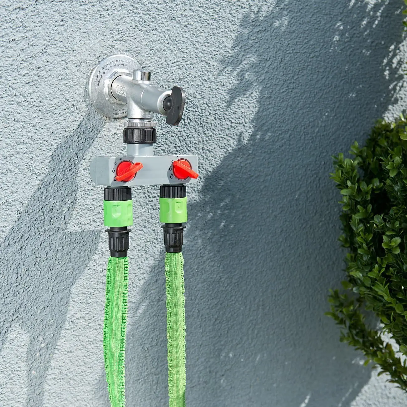 2-Wege/4-Wege-Wasserverteiler-Wasserhahn-Adapter, ABS-Kunststoff-Anschluss, 3/4 und 1 Zoll Schlauchverteiler für Schlauch, Rohr, Wasserhahn