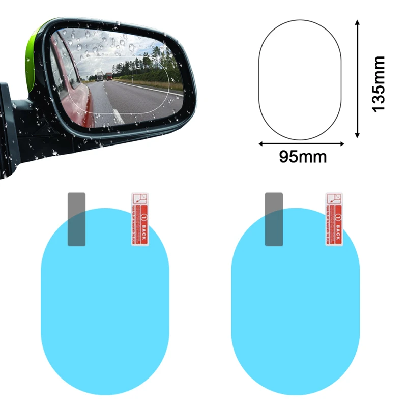 Juego de 2 uds de película protectora para espejo retrovisor, película antiniebla a prueba de lluvia, membrana impermeable para ventanas de coche, accesorios duraderos para automóviles
