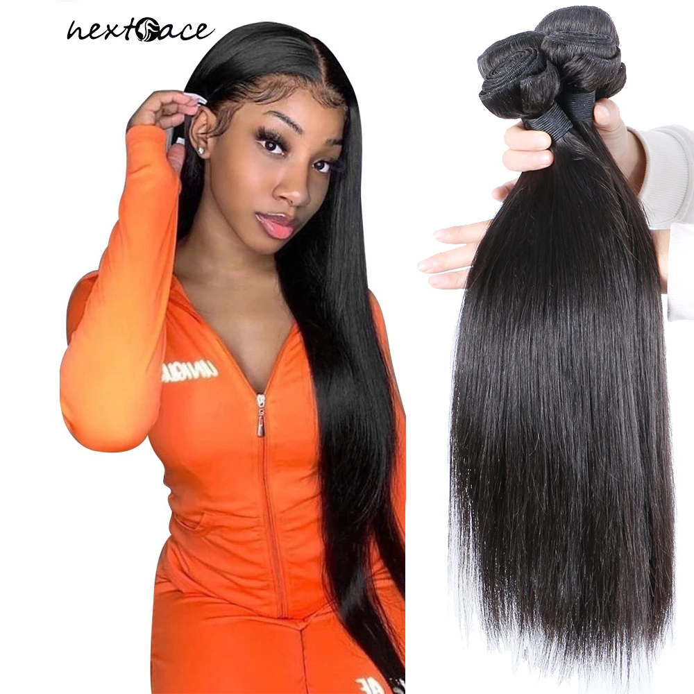 NextFace อินเดีย20 22 24 26 28นิ้วผมกระดูกตรงผมธรรมชาติผม remy Extensions