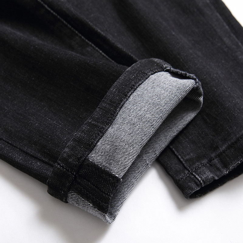 새로운 패션 남자 검은 청바지 데님 바지 고품질 남성 진 옴므 streetwear 바지 캐주얼 지퍼 디자이너