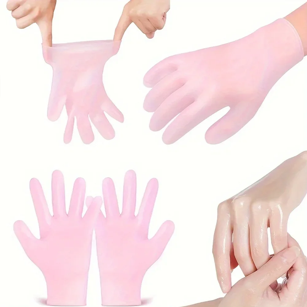 실리콘 보습 장갑 뷰티 커버, 각질 제거 미백 손 건조 방지, 보습 핸드 케어 도구, 2 개