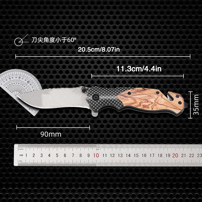 Outdoor folding knife, portable and durable sharp blade, EDC pocket knife for camping, hiking, survival and self-defense