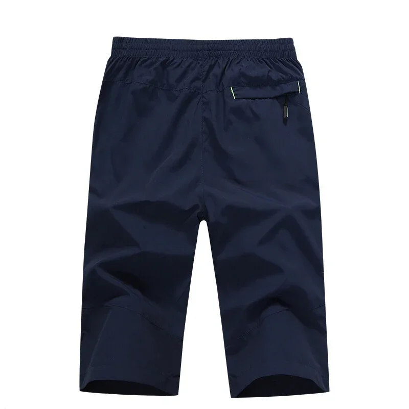 Lange Shorts Männer Board Quick Dry Zipper Taschen Elasthan Bermuda Männlich Dünne Leichte Stretch Capri Elastische Herren Shorts Sommer