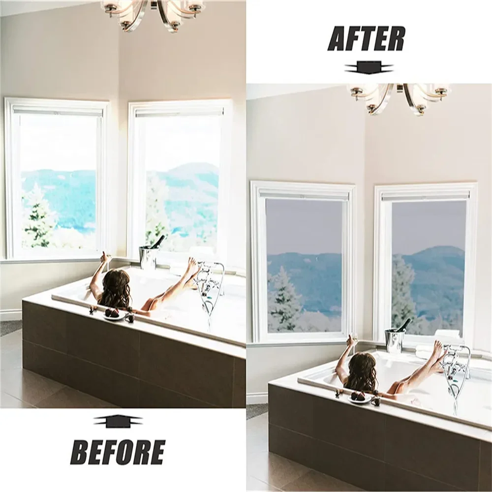 AFDB ฟิล์มติดกระจกทางเดียว, กระจกสีเอฟเฟกต์ครอบคลุมสําหรับโฮมออฟฟิศ, สติ๊กเกอร์ติดประตูกระจกป้องกันรังสียูวีควบคุมความร้อนสะท้อนแสง