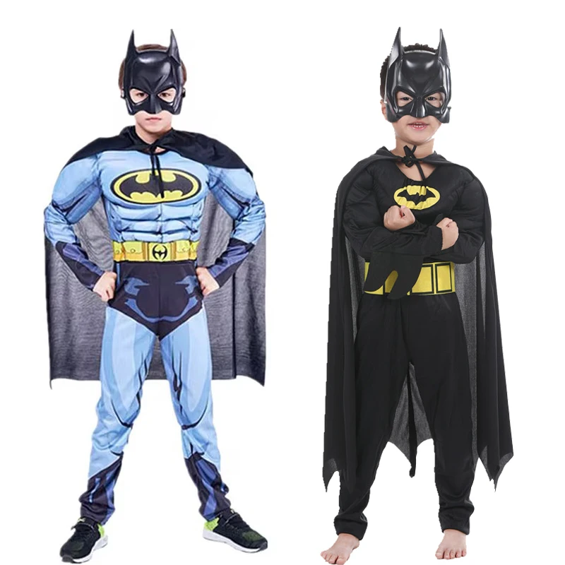 Disfraz de murciélago para niños con máscara y capa, disfraz de Halloween, mono de personaje de película, vestido de caballero oscuro de murciélago