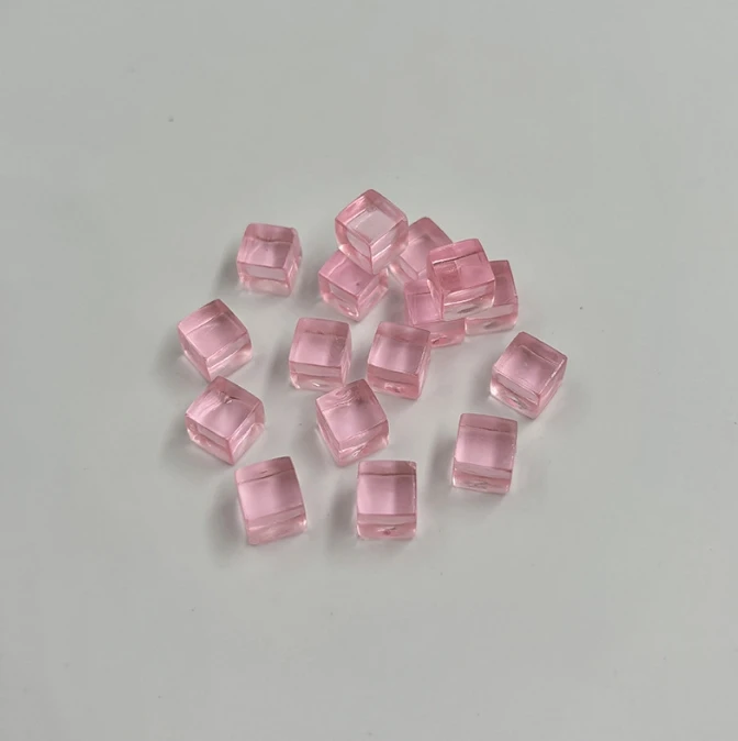 100Pcs/Set 8mm Transparent Square Corner Cube Colorful Crystal Clear Color Dice Chess Piece Right Angle For Board Game