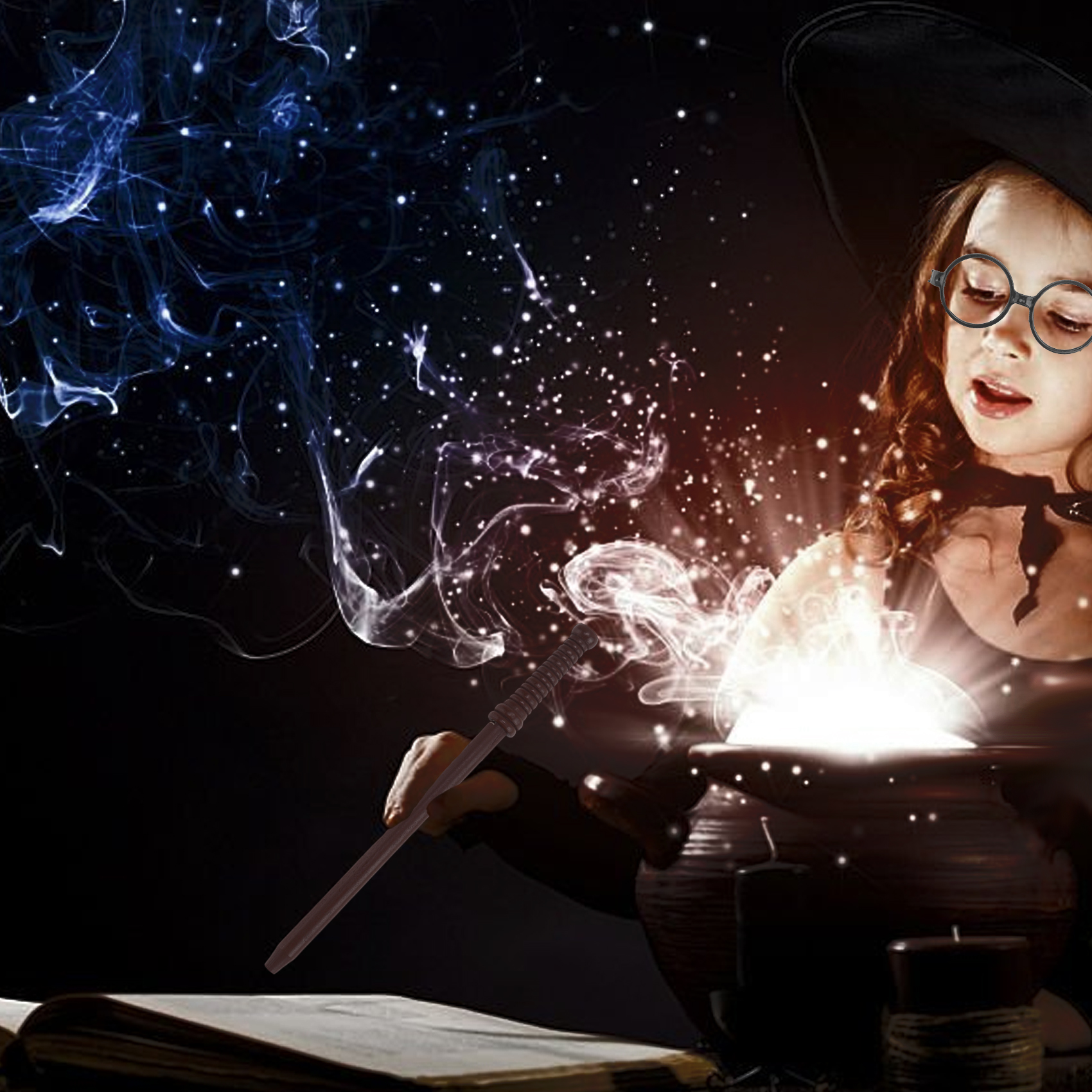 24 ชิ้นไม้กายสิทธิ์ดินสอและแว่นตา Wizard Favors, Wizard Supplies Theme วันเกิดสําหรับเด็กวัยรุ่น