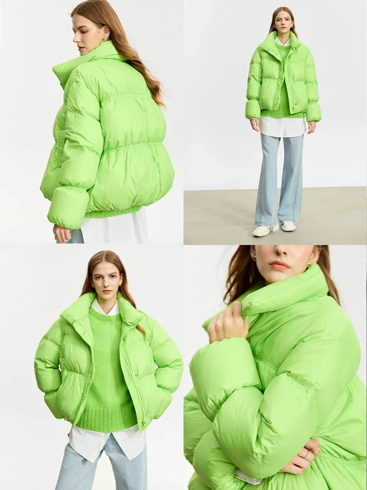 Amii minimalista jaqueta de inverno feminina com zíper botão quente casacos curtos 2025 inverno nova jaqueta feminina sólida 12344053