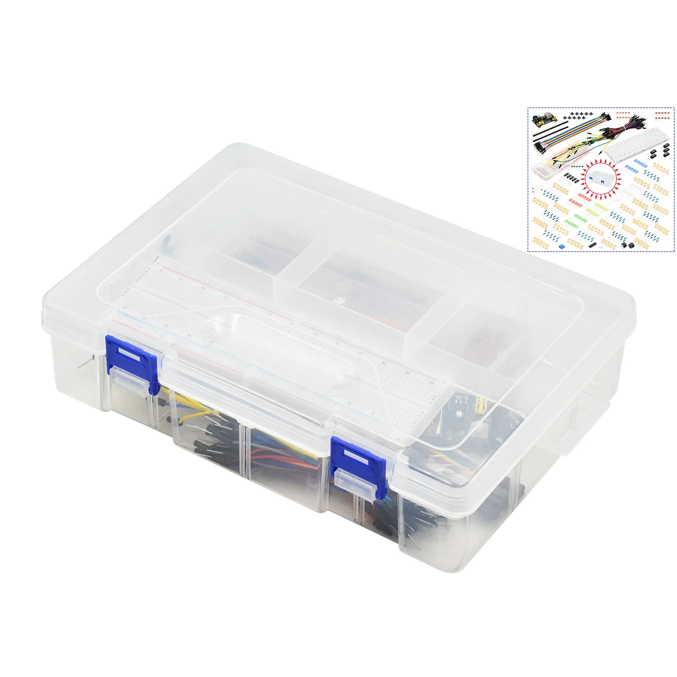 DIY-Projekt-Starter-Kit für Arduino UNO R3 Kit, elektronisches DIY-Kit, elektronisches Komponenten-Set mit Box, 830 Verbindungspunkte, Steckbrett