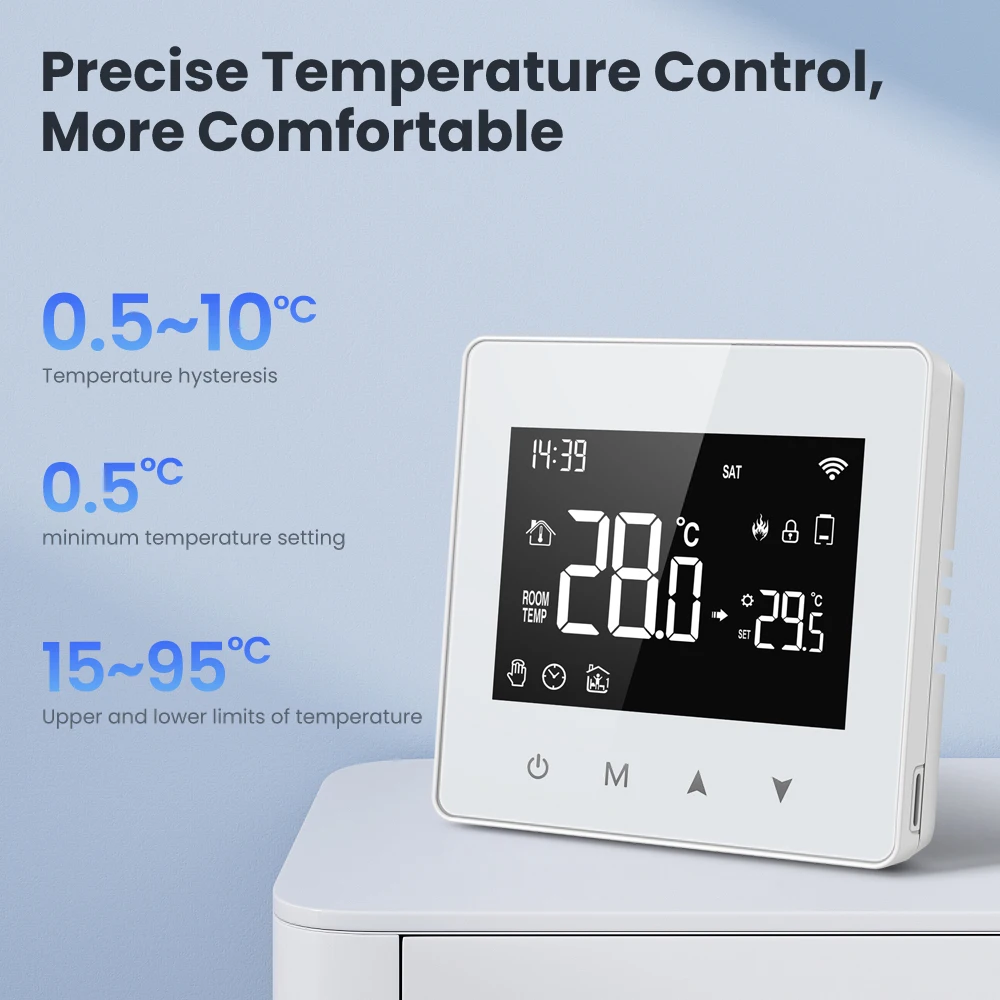 AVATTO Tuya WiFi/ZigBee Slimme Thermostaat, Low Power Batterij Water Gas Boiler Temperatuurregelaar Voor Alexa Google Home Alice