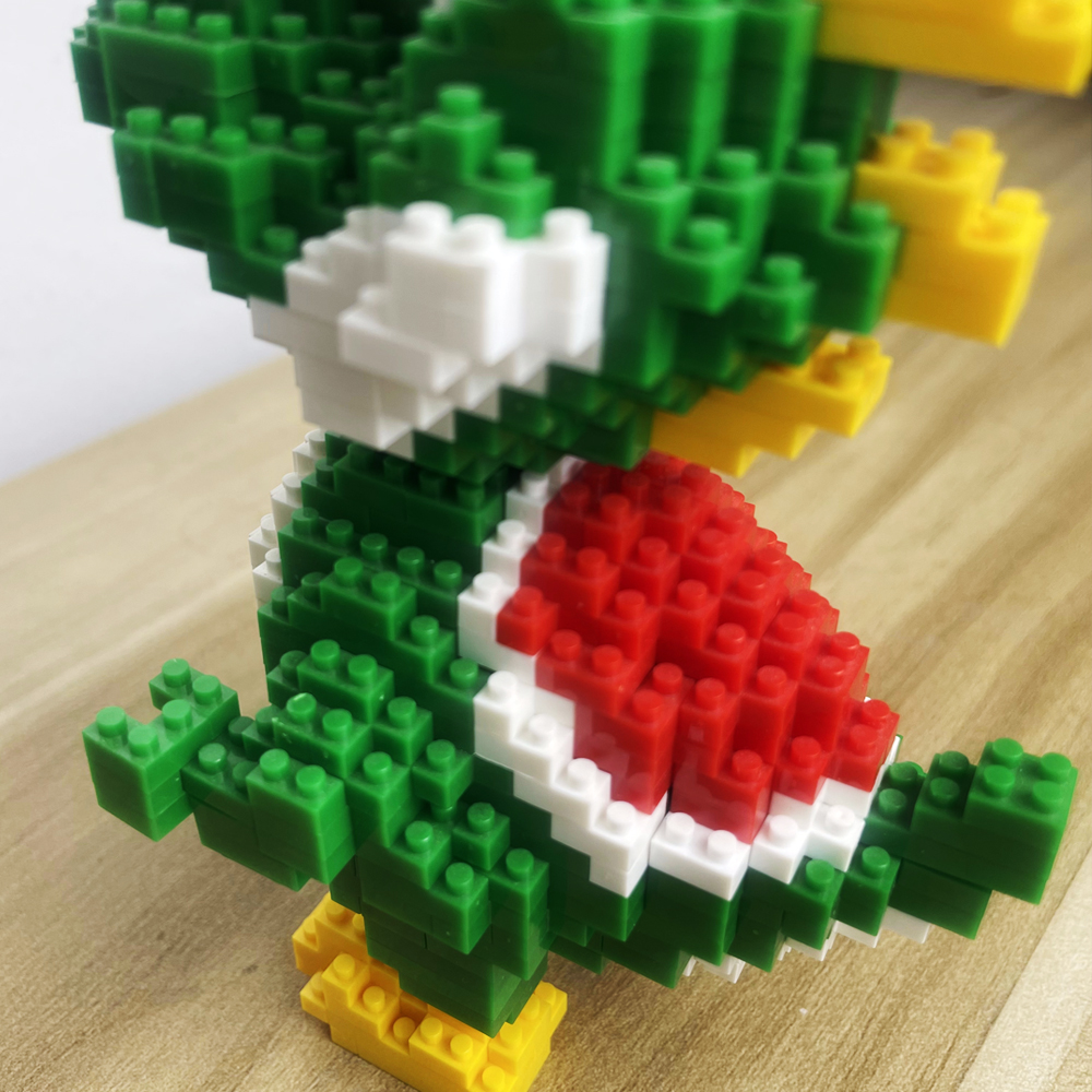Knew Built Micro Mini Building Blocks ของเล่นสร้างป่าไดโนเสาร์สีเขียวของคุณเพื่อนเล่นเด็กที่สมบูรณ์แบบและเครื่องประดับตกแต่ง