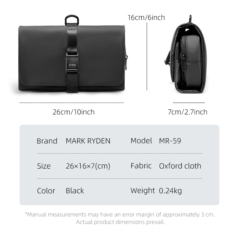 MARKRYDEN MagiClip: Bolsa de higiene separada úmida e seca com suporte para escova de dentes para uso diário