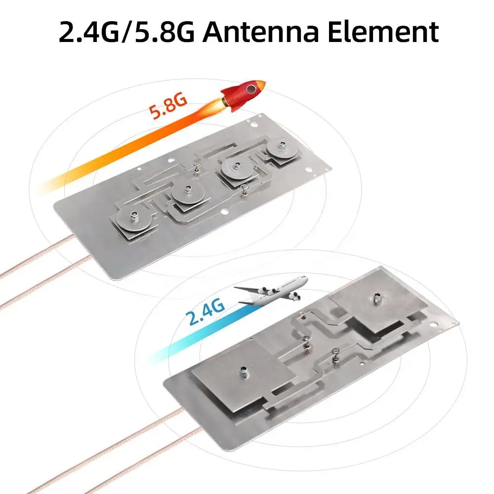 2.4G 5.8G WIFI dwuzakresowy moduł routera bezprzewodowego AP wzmacniacz mostkowy antena o wysokim wzmocnieniu 9-12dBi 2400-2500/5150-5850MHz