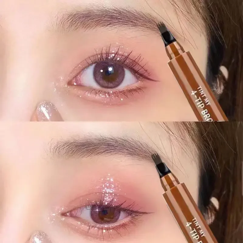 Pluma para cejas, tatuaje de cejas, resistente al agua, líquido, negro, lápiz de maquillaje para cejas, Microblading