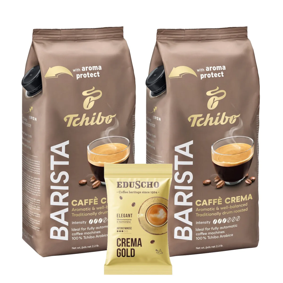 Kawa ziarnista TCHIBO Barista Caffe Crema 2x1kg + GRATIS Crema Gold 100g