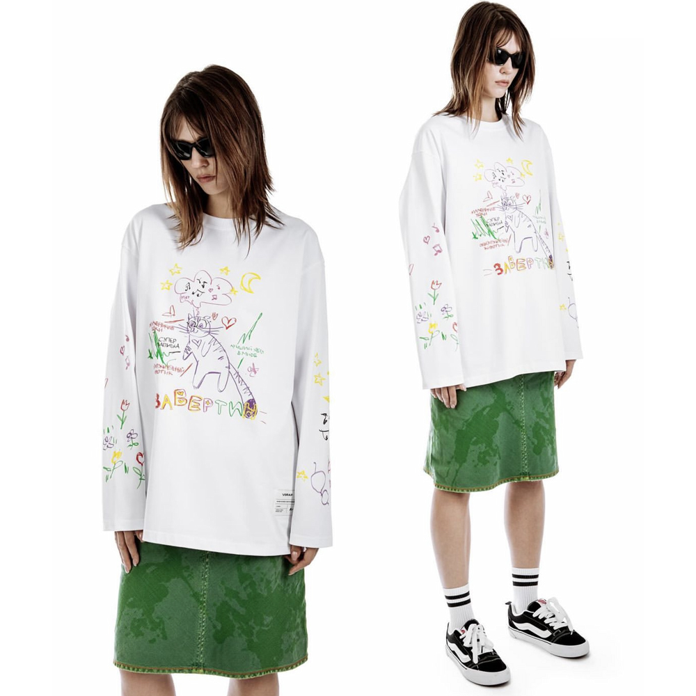 Men T-Shirt Streetwear Cartoon Oversized Printed Autumn Hip Hop Korean Long Sleeve Y2k Tops Tees Cotton Graphic Unisex Clothing