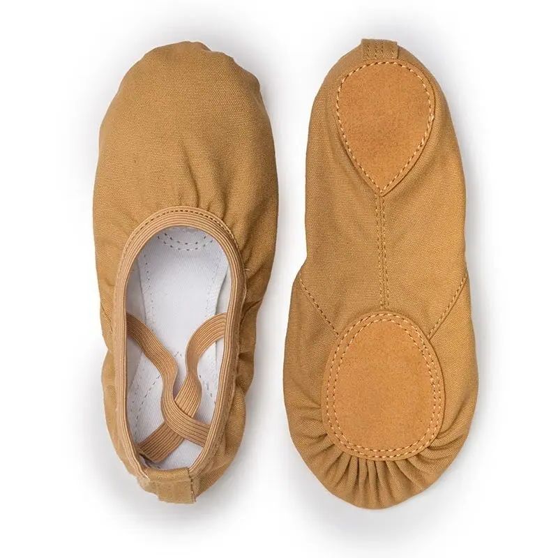 Zapatillas de ballet de lona para niñas, zapatillas de ballet para mujeres y niños, práctica clásica, suela dividida, baile plano para adultos