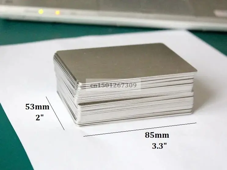 หนา 1 มม.สแตนเลสเปล่าโลหะนามบัตรขนาด 85*53 มม.Matte Brushed Finishing 1/2 /5/10/15-คุณเลือกจํานวน
