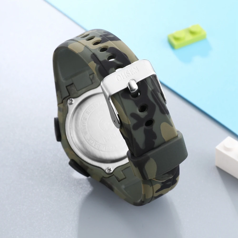 Relojes digitales OHSEN para niños y niñas, reloj de pulsera LED resistente al agua hasta 50M, cronómetro con alarma, reloj electrónico para niños