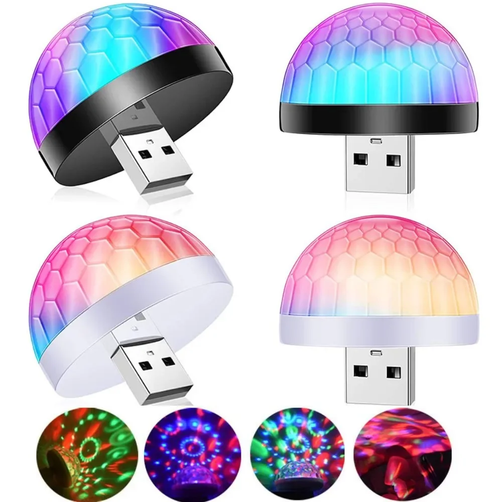 Luces LED USB para fiesta, Sensor de música, Mini discoteca, DJ, efecto de iluminación de escenario, lámpara de bola mágica de cristal para fiesta en casa, Karaoke