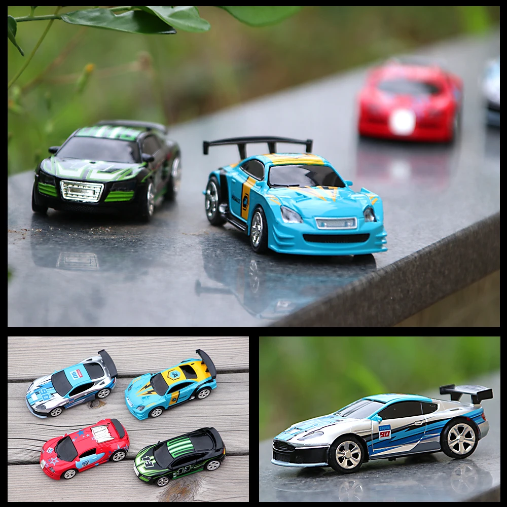 1:58 รีโมทคอนโทรล MINI RC รถแบตเตอรี่ดําเนินการรถแข่ง PVC กระป๋องแพ็คเครื่อง Drift-Buggy บลูทูธวิทยุควบคุมของเล่นเด็ก