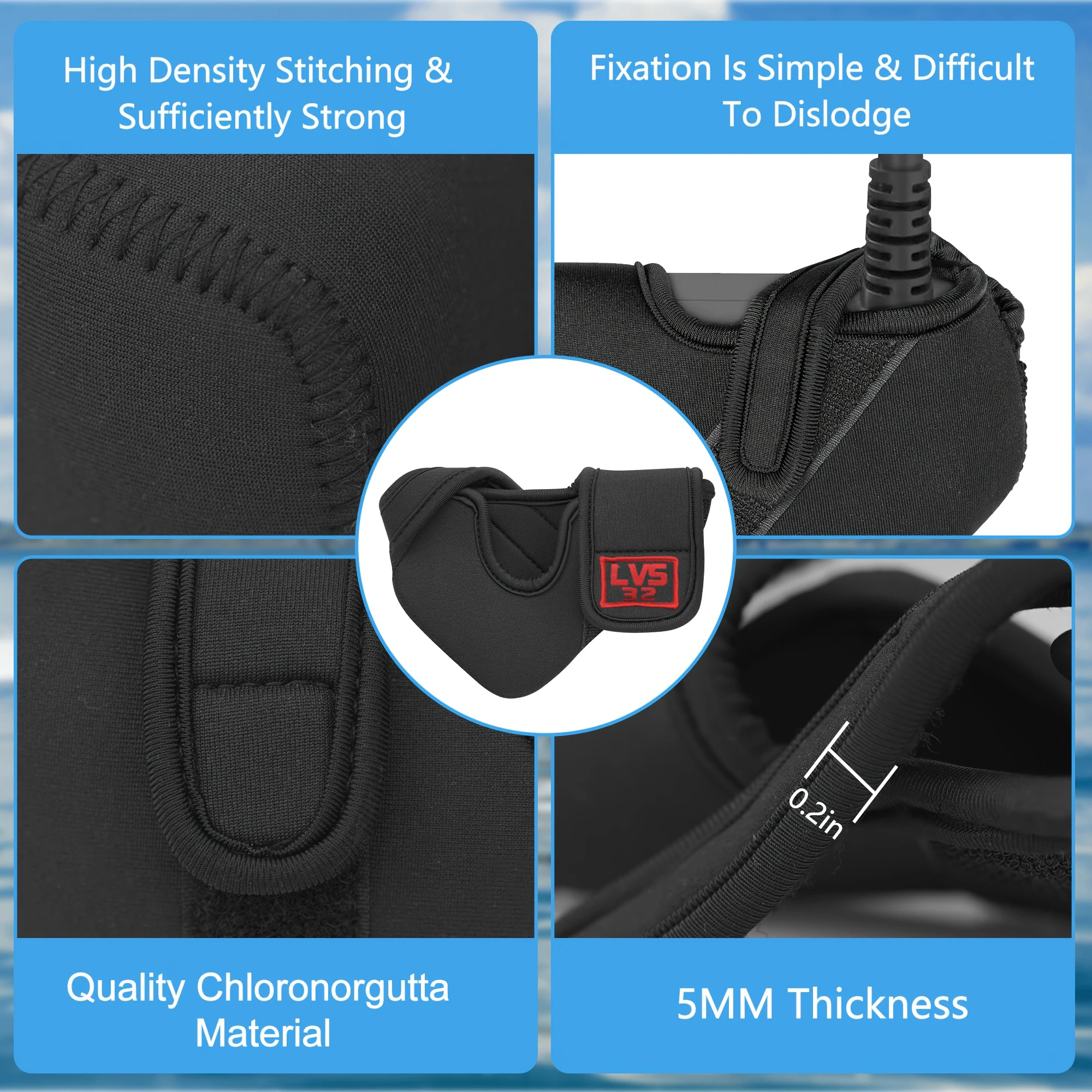 Capa para transdutor de sonar Garmin – Capa HD à prova de choque para pesca/barco, protetor de cloroprene de ajuste personalizado