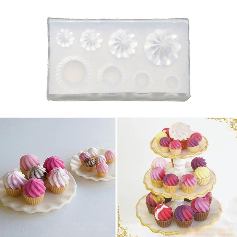 Molde de resina de botella de vidrio 3D para manualidades, taza de copa de comida simulada, Mini pastel, postre, caramelo, molde colgante de silicona, molde en miniatura de arcilla para alimentos