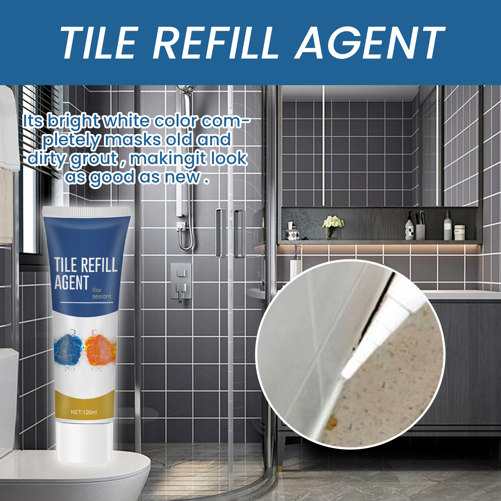20/120ml Reparatur mittel wasserdichte weiße Fliesen Nachfüll mörtel Stift form feste Füllmittel Wand Porzellan Bad Farb reiniger