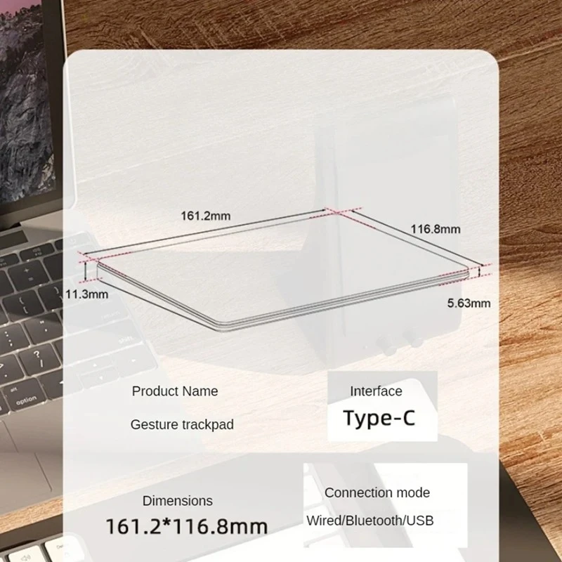 Touchpad Gestos multifunción Trackpad Touchpad inalámbrico recargable para computadora portátil