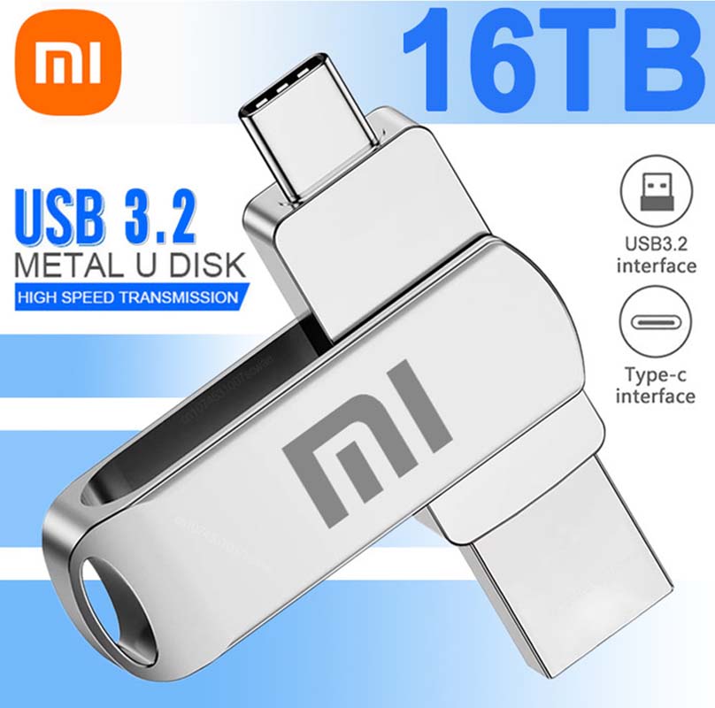 Xiaomi 16TB USB フラッシュドライブ USB 3.2 思い出 Type-c 2-In-1 8TB 16TB OTG ペンドライブ 128GB 高速フラッシュディスク 2TB コンピュータ用