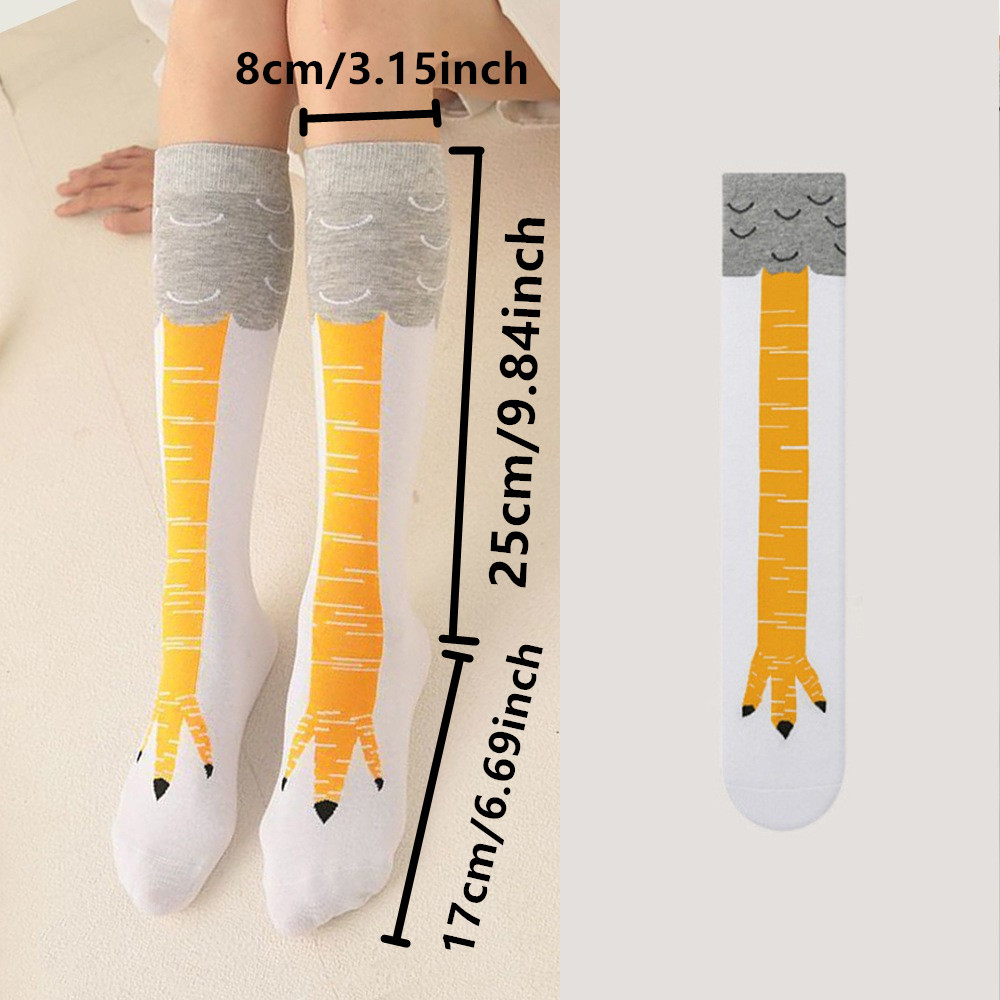 Internet celebrity funny novel chicken claw socks heart machine showing slimming over knee socks ostrich pattern chicken feet lo