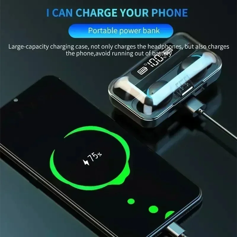 Auriculares TWS Bluetooth 9D estéreo de graves altos auriculares deportivos manos libres Control táctil Tws auriculares inalámbricos auriculares impermeables