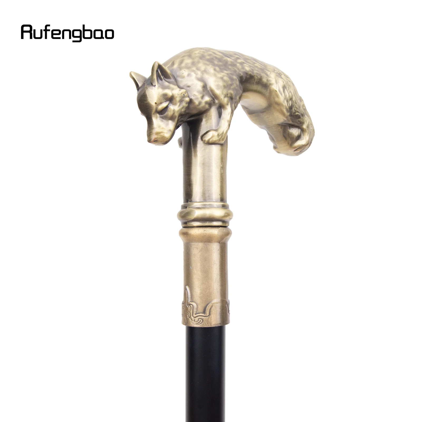 Kupfer Wolf Gehstock Mode Dekorative Gehstock Gentleman Elegante Cosplay Cane Knopf Crosier 90 cm