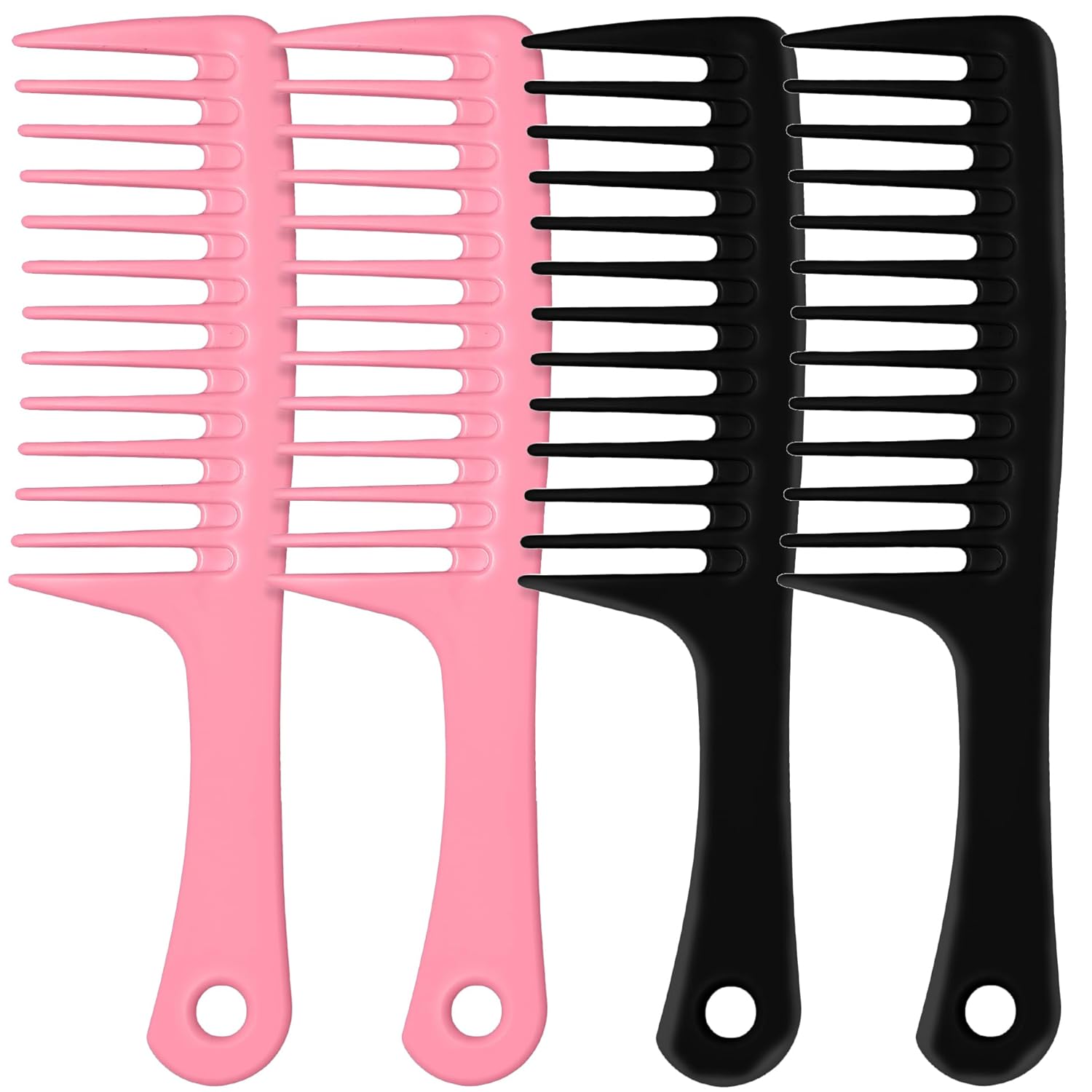 4pc Large Wide Tooth Comb Detangling Wet or Dry Combs for Shower, Hair Styling Brush for Natural, Curly, Long Hair for Women&Man