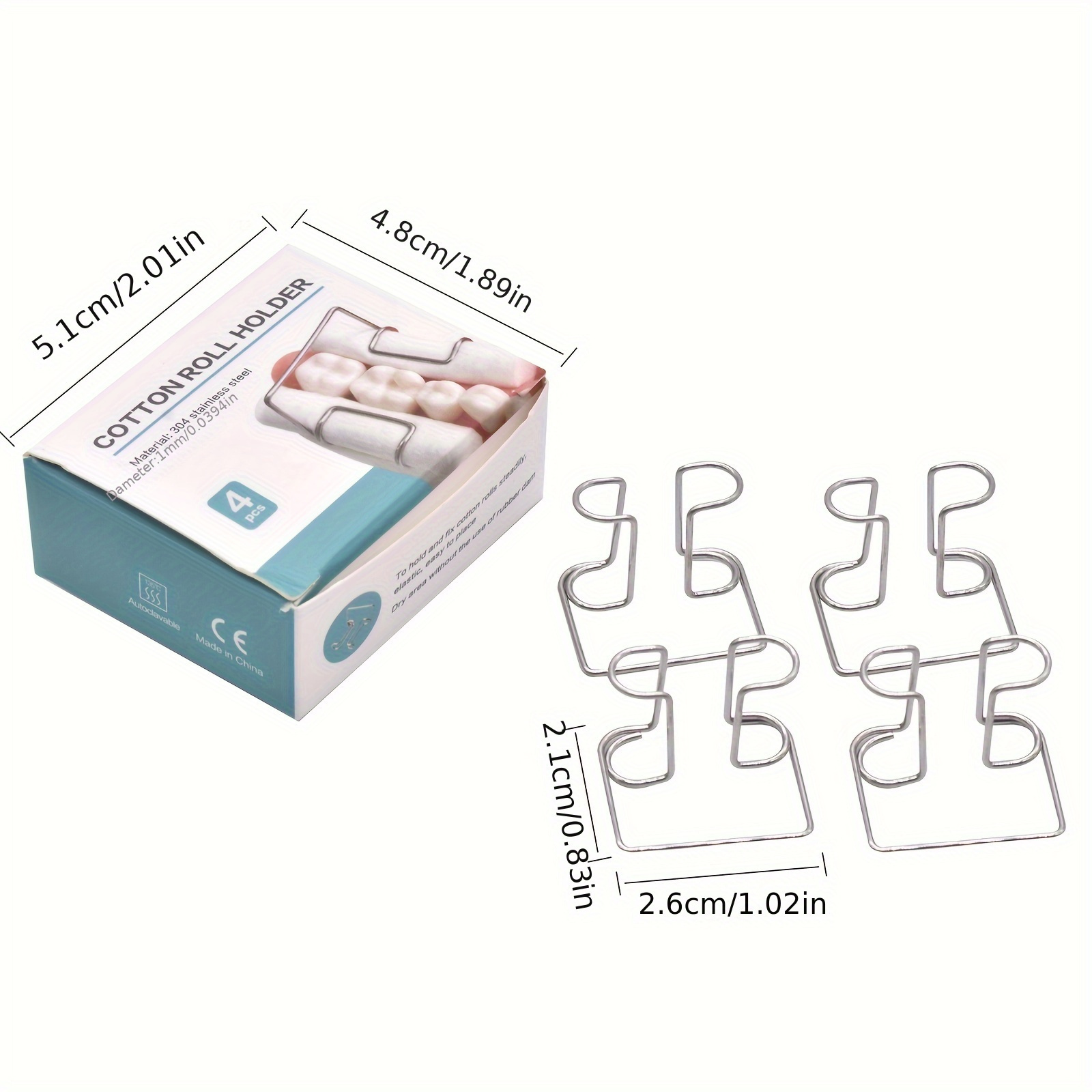 4 pçs/caixa clipe de umidade dental rolo algodão ortodôntico suporte ferramenta aço inoxidável autoclavável material dental