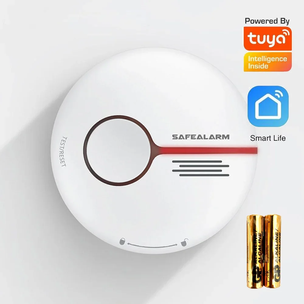 1Pcs Standalone Smart Leben APP Feuer Alarm Tuya WIFI Rauchmelder Home Security Verwenden Drahtlose Zigarette Rauch Alarm Sensor