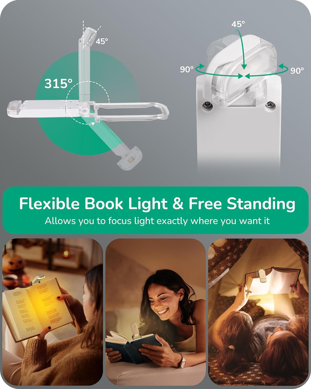 USB充電式LED読書灯,目の保護具,ポータブル,クリップ,デスク,ブックマーク,読書