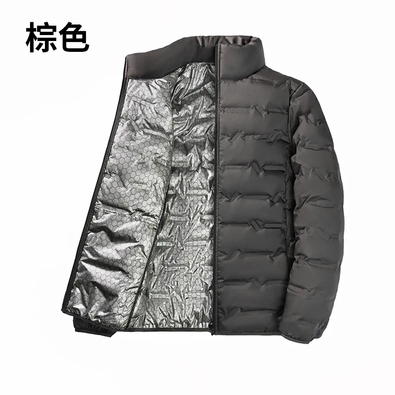 Männer Einfarbig Stehkragen Lange Sleeve Zipper Casual Trendy Gans Unten Mäntel Winter Neue Mode Männlichen Einfache Grundlegende Cothes top