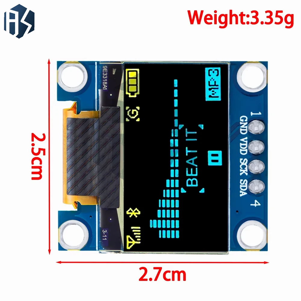 product 0.96 inch OLED IIC White/YELLOW BLUE/BLUE 12864 OLED Display with 4x4 key I2C SSD1315 LCD Screen Board for Arduino