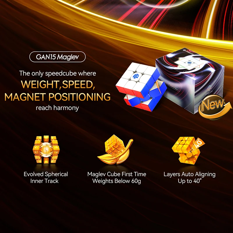 [CubeFun]Gan 15 Maglev UV Magnetic Magic Speed Cube GAN15 M Stickerless Professional Fidget Toys GAN 15M Cubo Magico