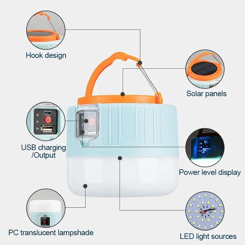1-2 pçs luz de acampamento solar ipx5 à prova dwaterproof água ao ar livre luz controle remoto banco potência led tenda lâmpada portátil durável engrenagem acampamento
