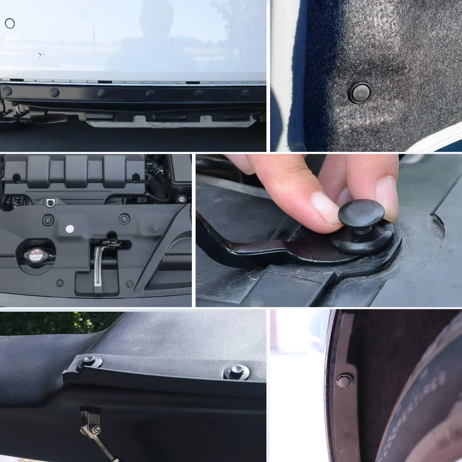 Juego de hebillas universales para coche, 190 Uds., 6 tamaños, remache de sujeción, hebilla, accesorio para coche, Material Abs, tornillo fijo