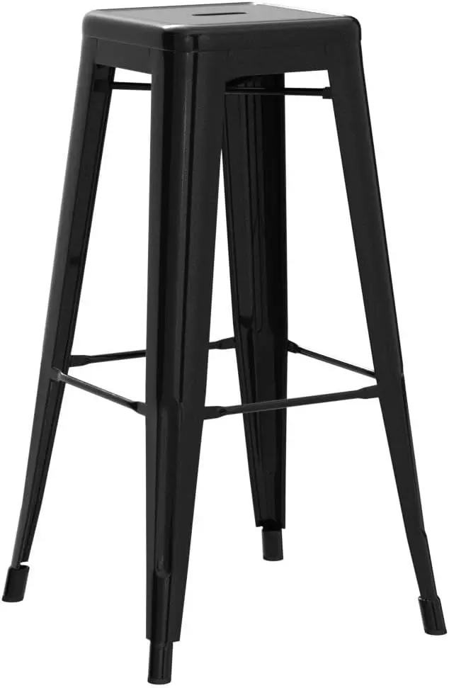 30 Inches Metal Bar  High Backless Stools Bar Height Stools Patio Furniture Indoor/ Stools Dining Chair Set